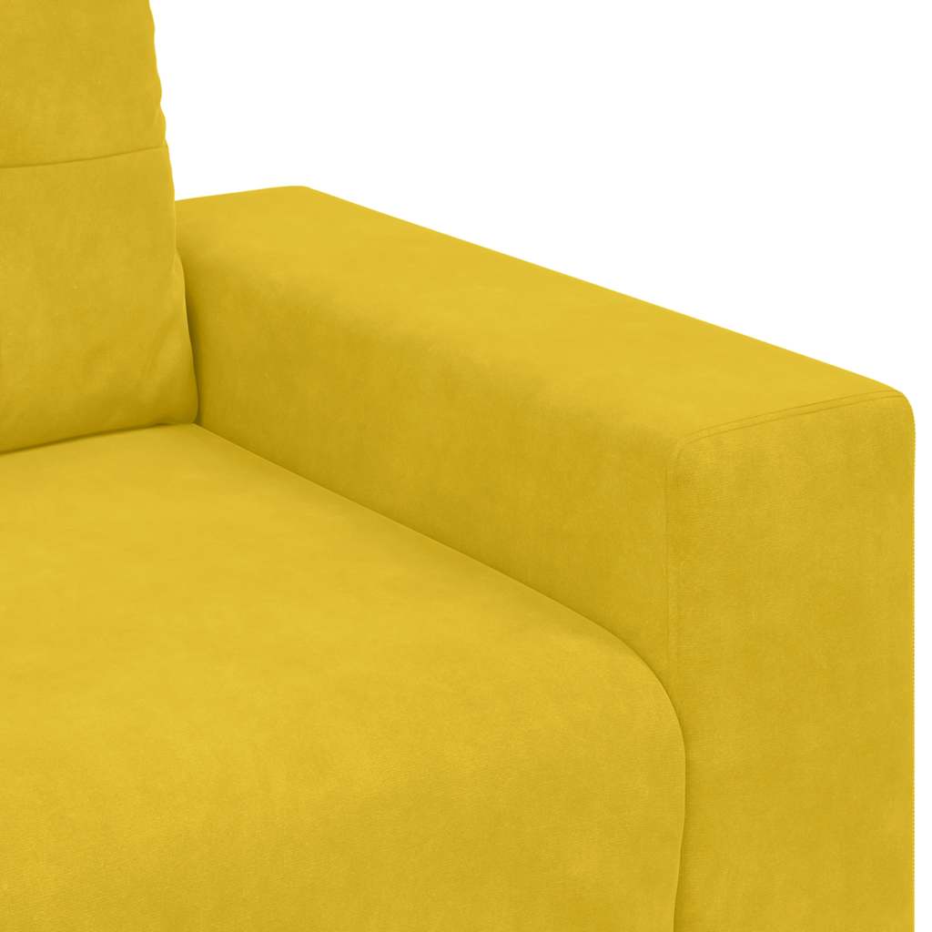 Canapé deux places jaune 180x77x82 cm velours - XIOS