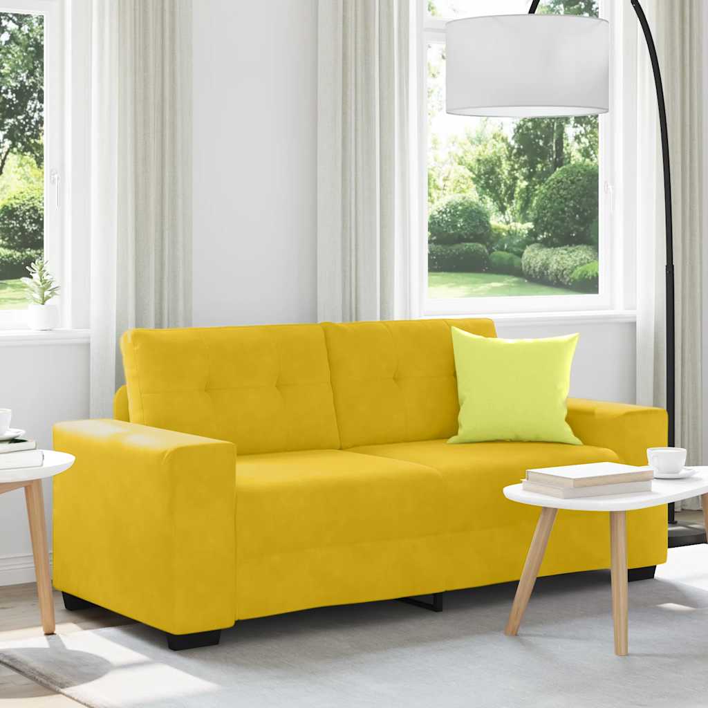 Canapé deux places jaune 180x77x82 cm velours - XIOS