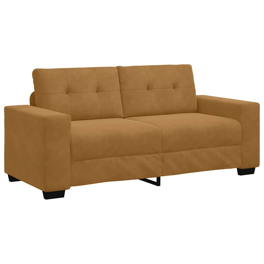 Canapé deux places marron 180x77x82 cm velours - XIOS