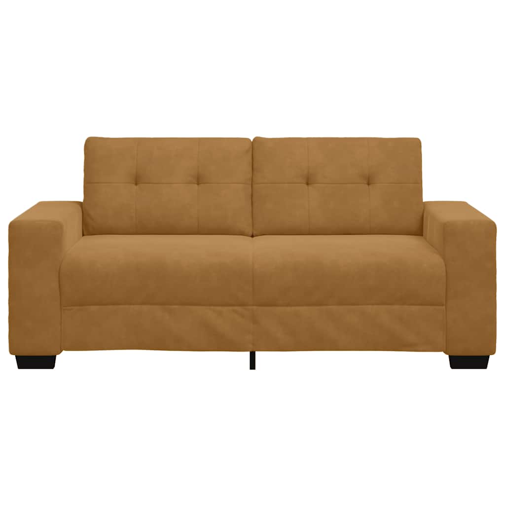 Canapé deux places marron 180x77x82 cm velours - XIOS