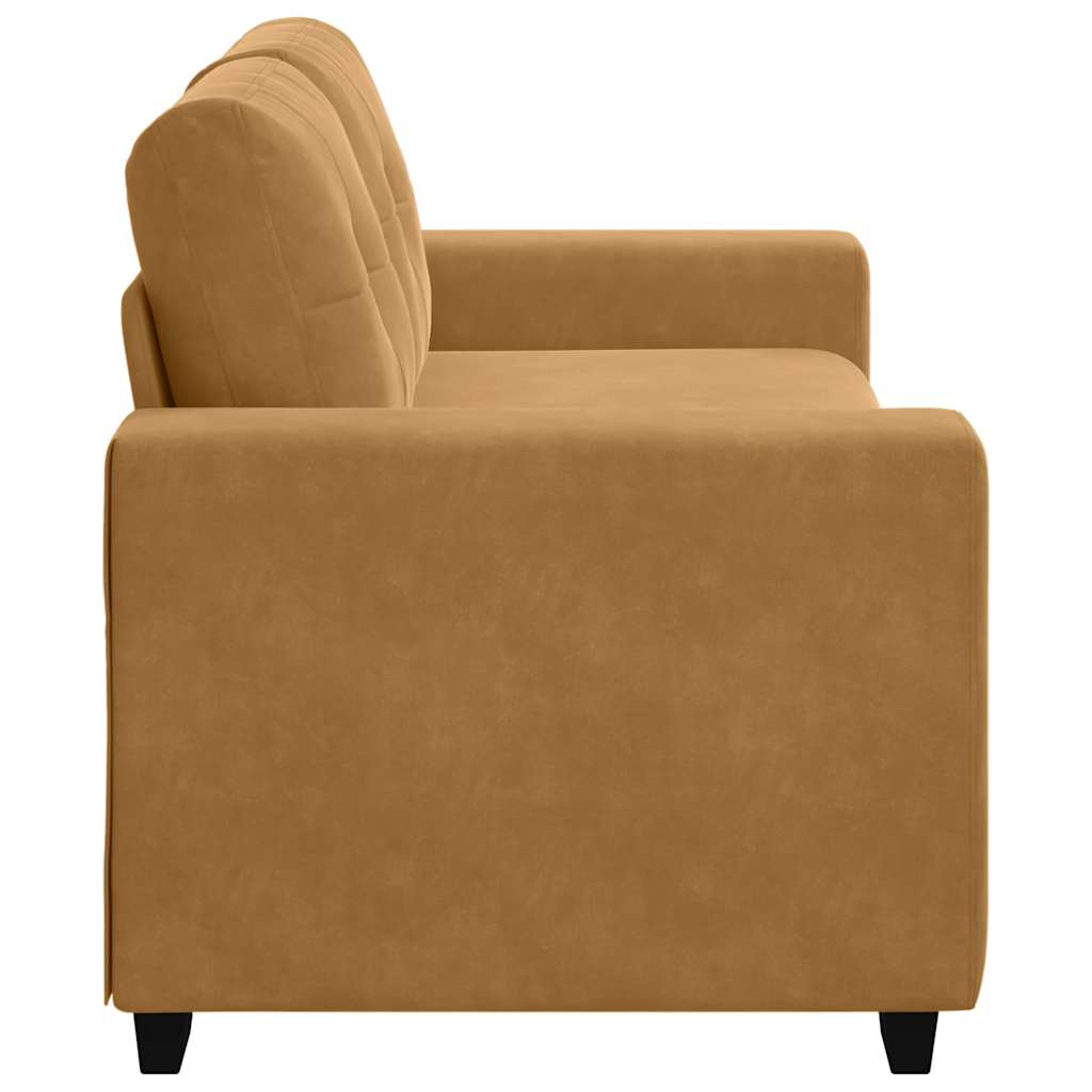 Canapé deux places marron 180x77x82 cm velours - XIOS
