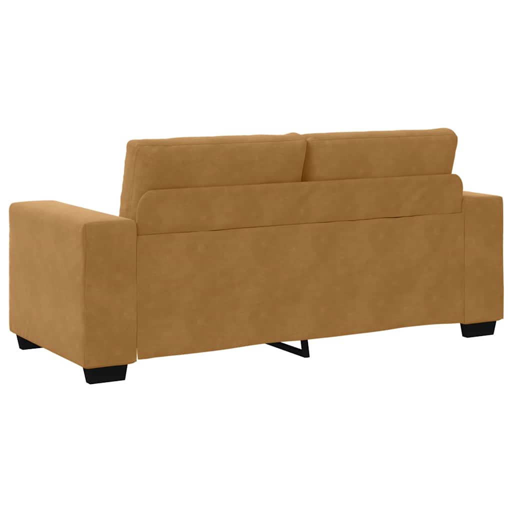 Canapé deux places marron 180x77x82 cm velours - XIOS