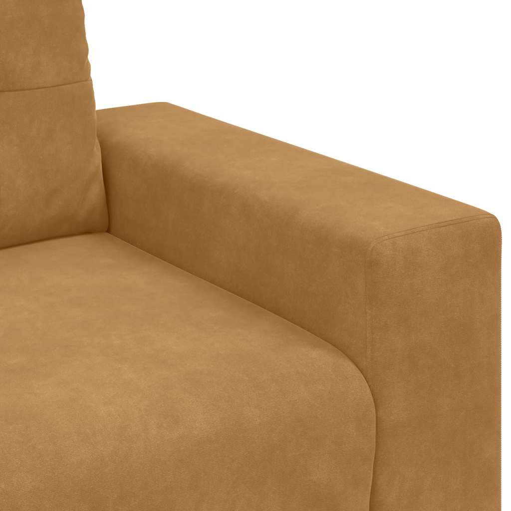 Canapé deux places marron 180x77x82 cm velours - XIOS