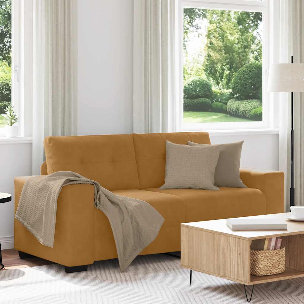 Canapé deux places marron 180x77x82 cm velours - XIOS