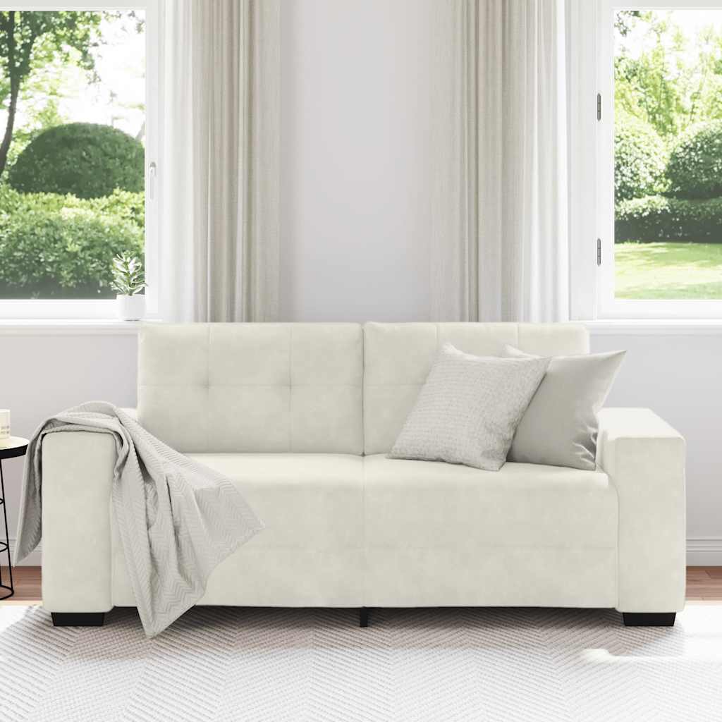 Canapé deux places crème 180x77x82 cm velours - XIOS