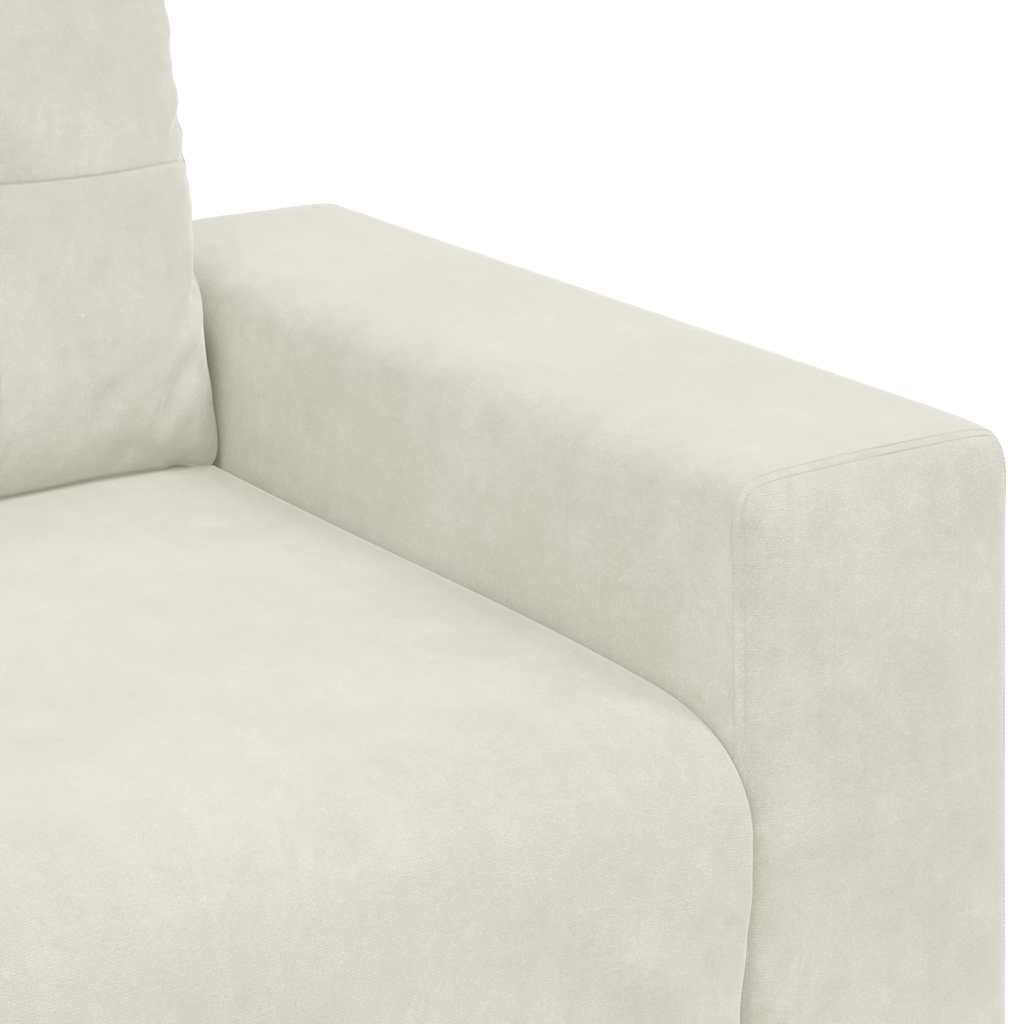 Canapé deux places crème 180x77x82 cm velours - XIOS