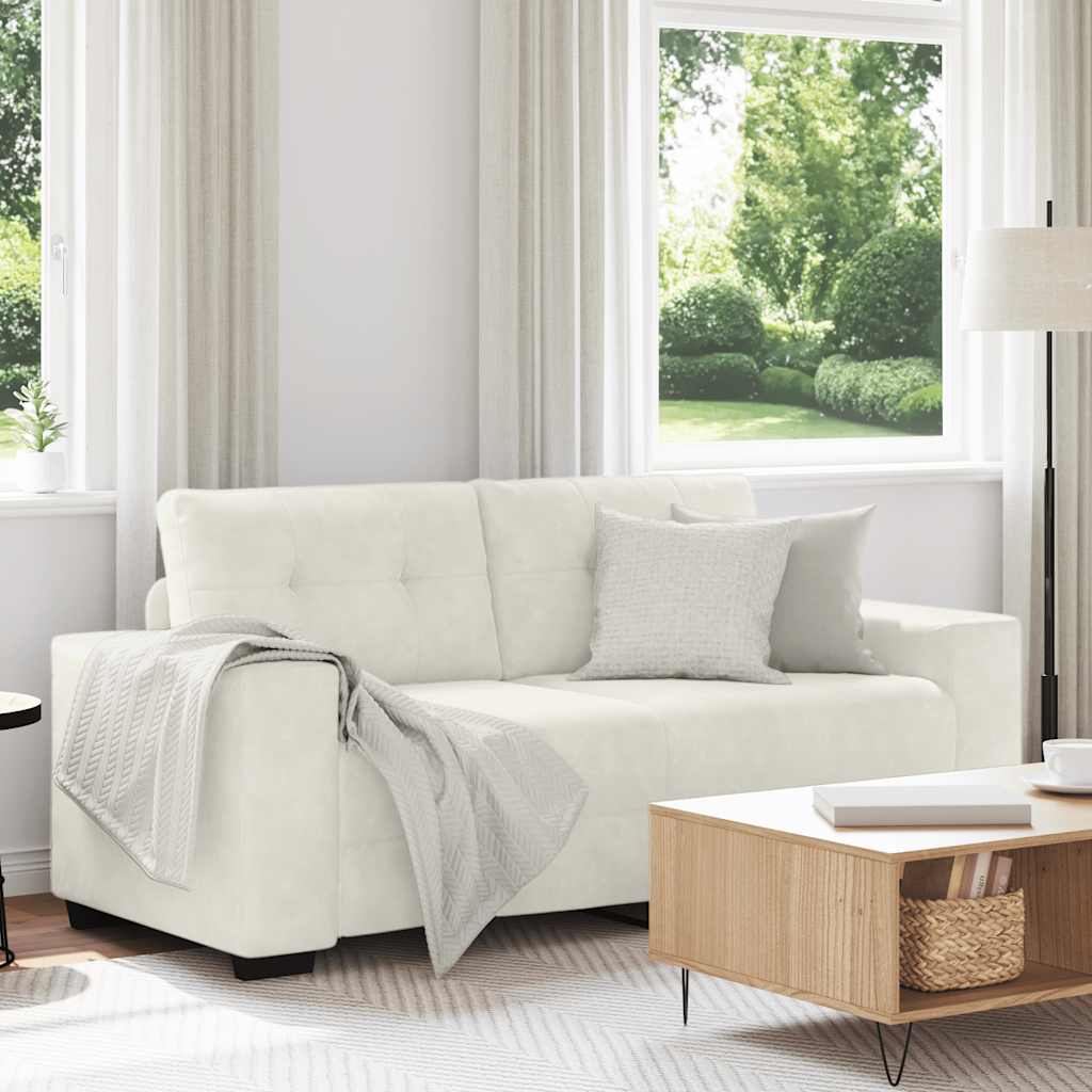 Canapé deux places crème 180x77x82 cm velours - XIOS