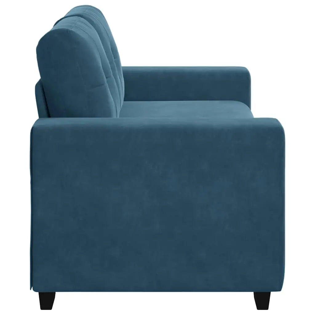 Canapé deux places bleu 180x77x82 cm velours - XIOS