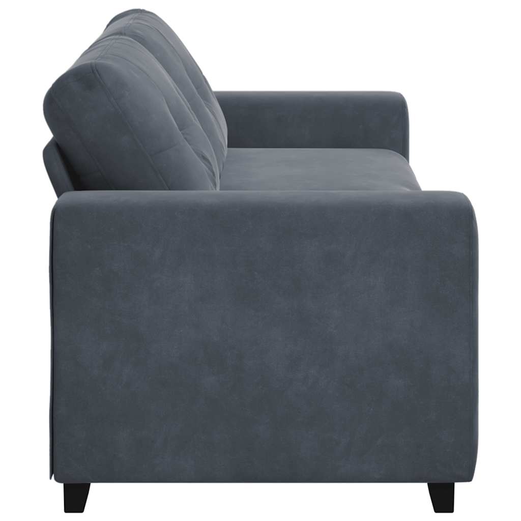 Canapé 3 places gris foncé 220 x 78 x 80 cm velours