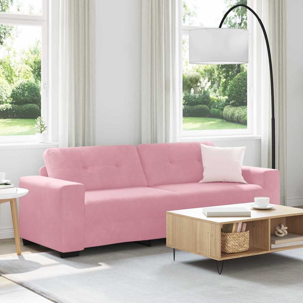 | Sofa 3 places | avec coussin Rose Velours - XIOS
