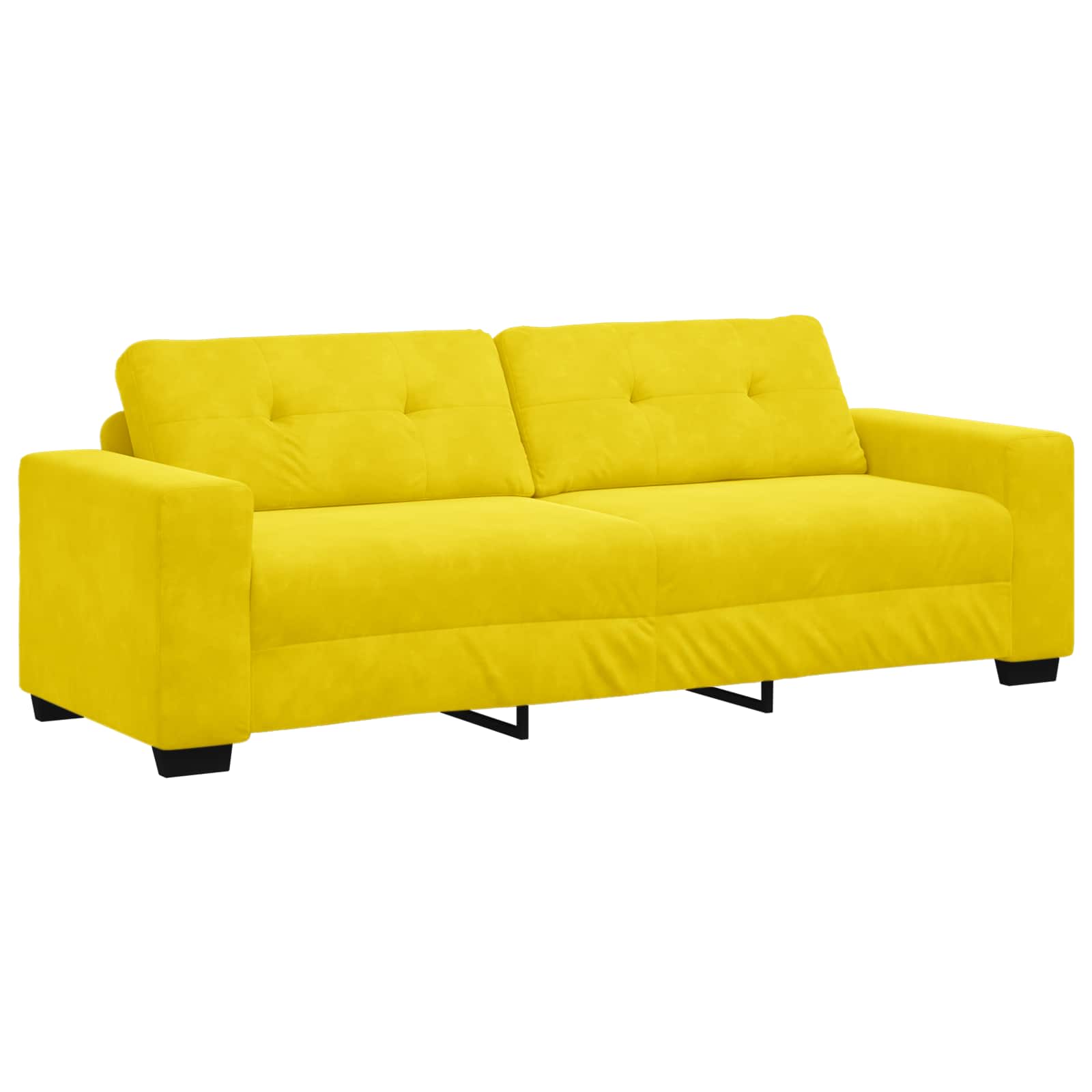 Sofa 3 places Jaune 220 cm Velours - XIOS