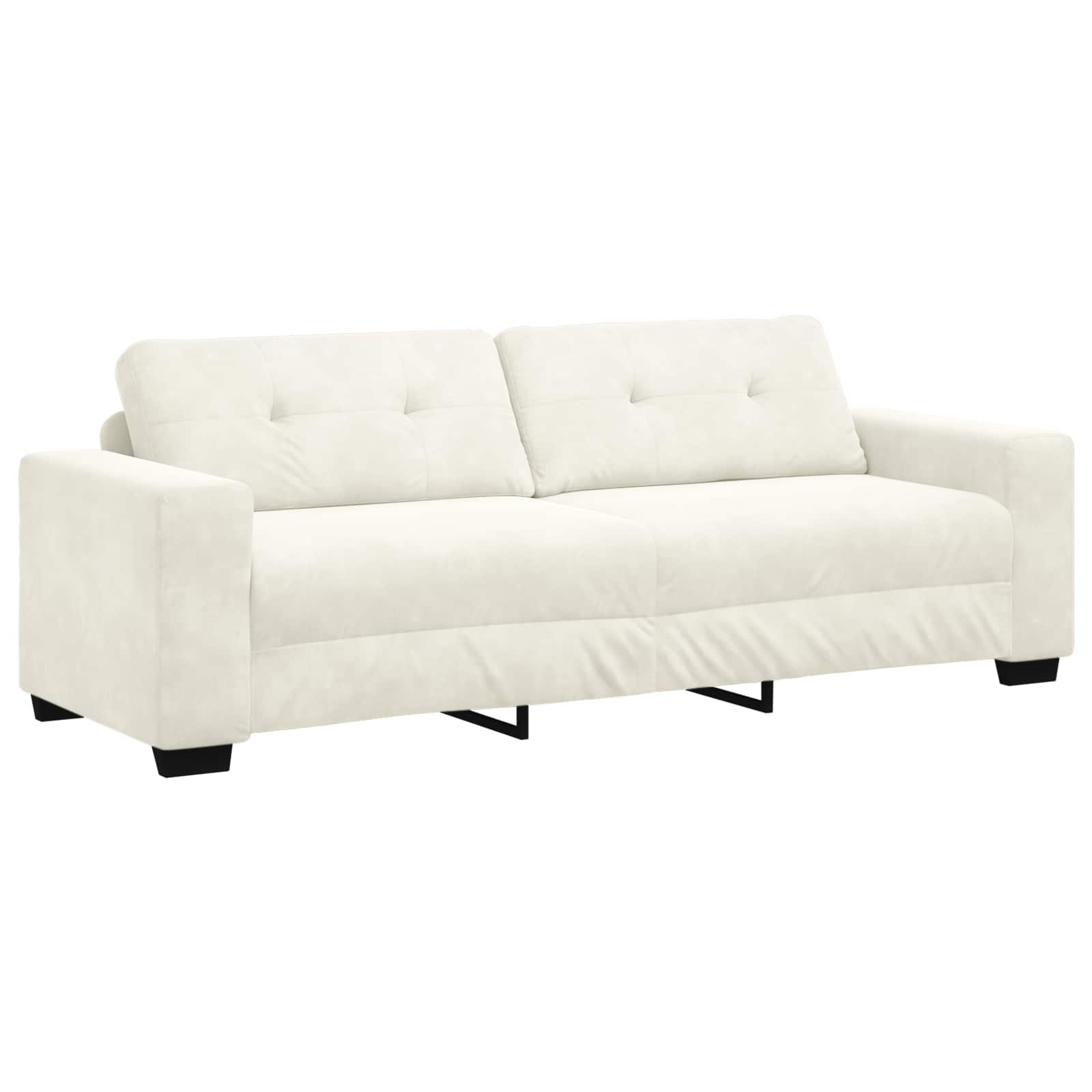 Sofa 3 places Crème 220 cm Velours - XIOS