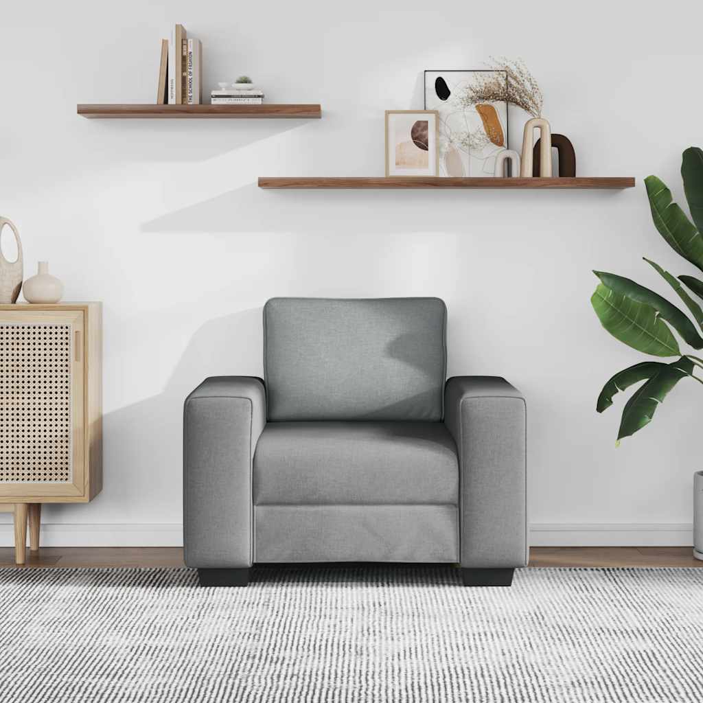 Fauteuil gris clair 100x77x82 cm tissu