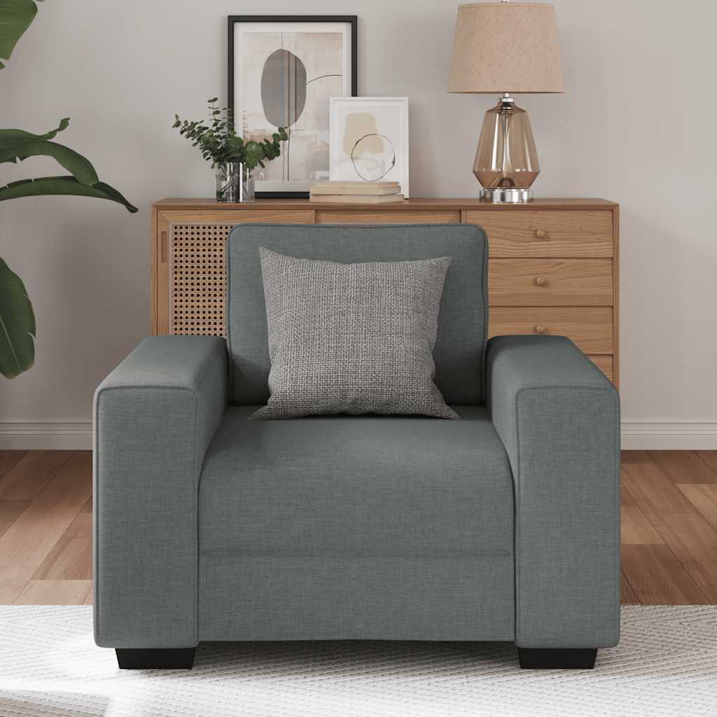 Fauteuil gris foncé 60 cm tissu - XIOS