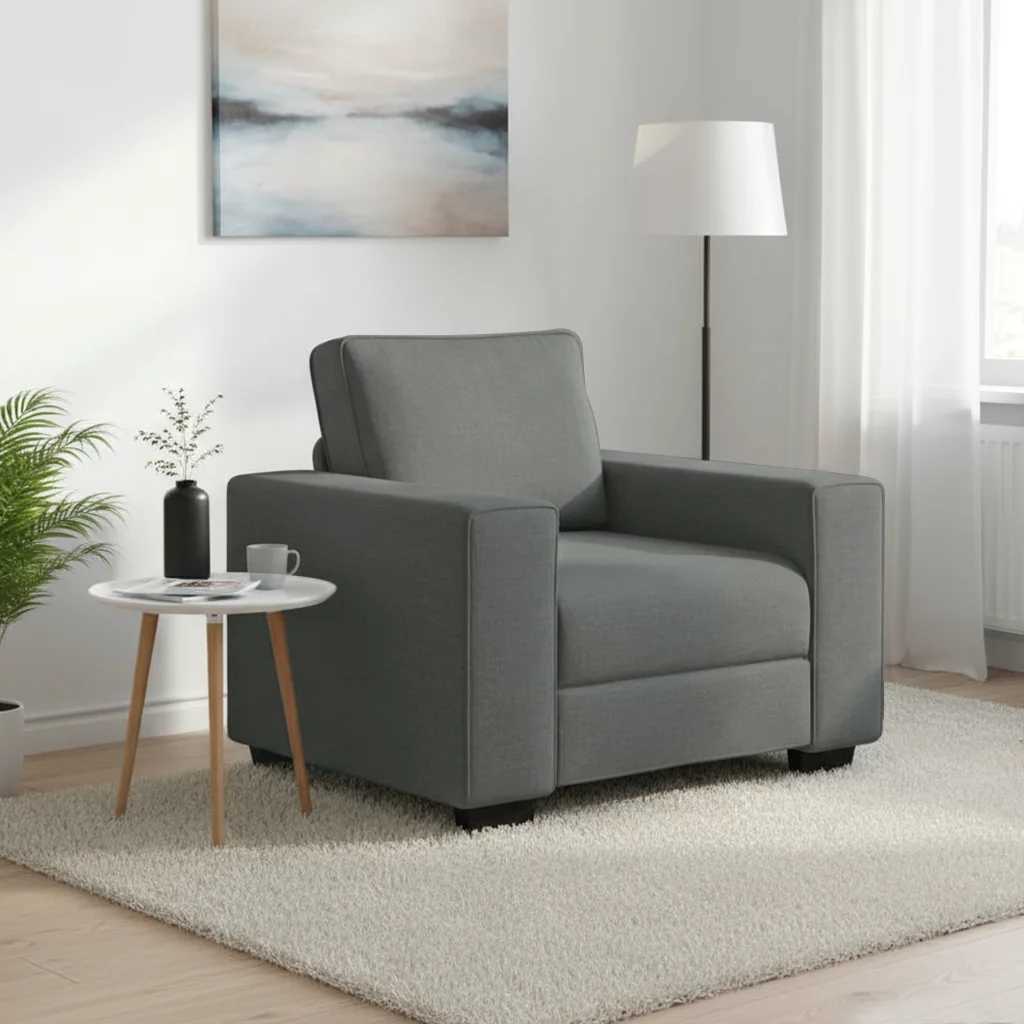 Fauteuil gris foncé 100x77x82 cm tissu