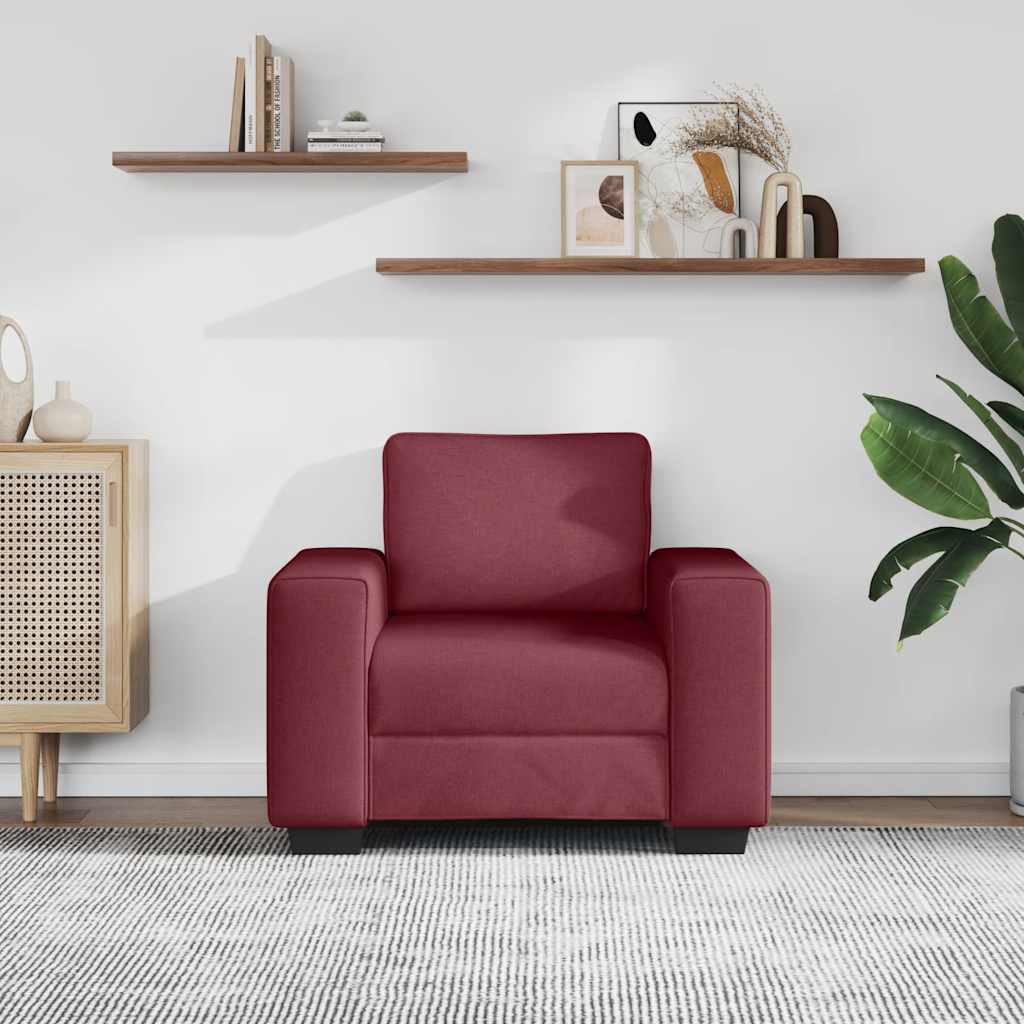 Canapé/Fauteuil rouge vin 100x77x82 cm tissu - XIOS