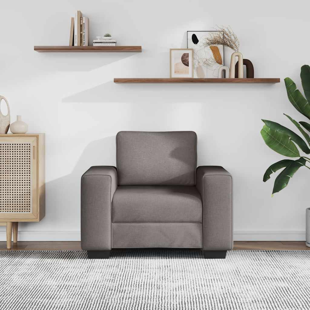 Canapé-fauteuil taupe 100x77x82 cm en tissu - XIOS