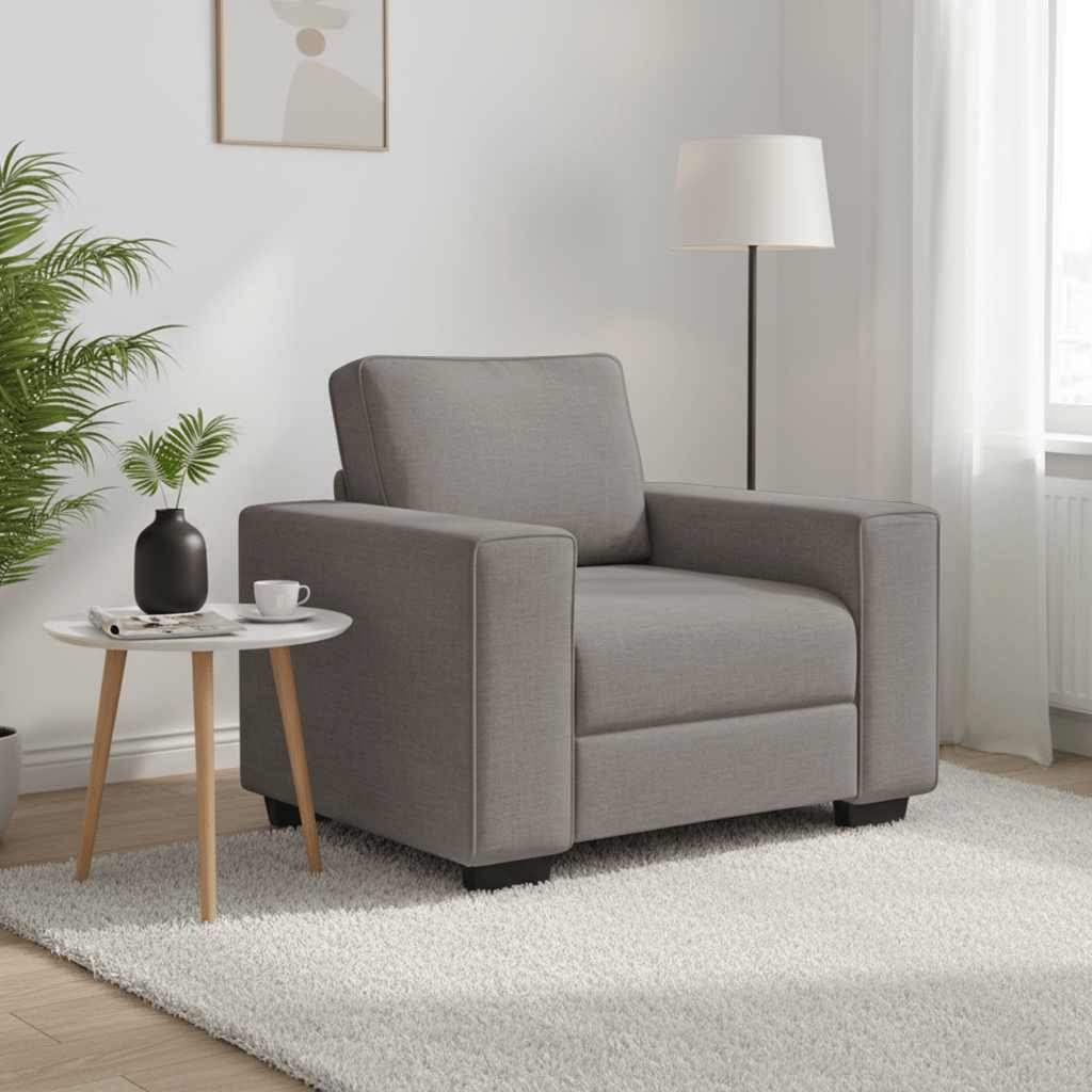 Canapé-fauteuil taupe 100x77x82 cm en tissu - XIOS