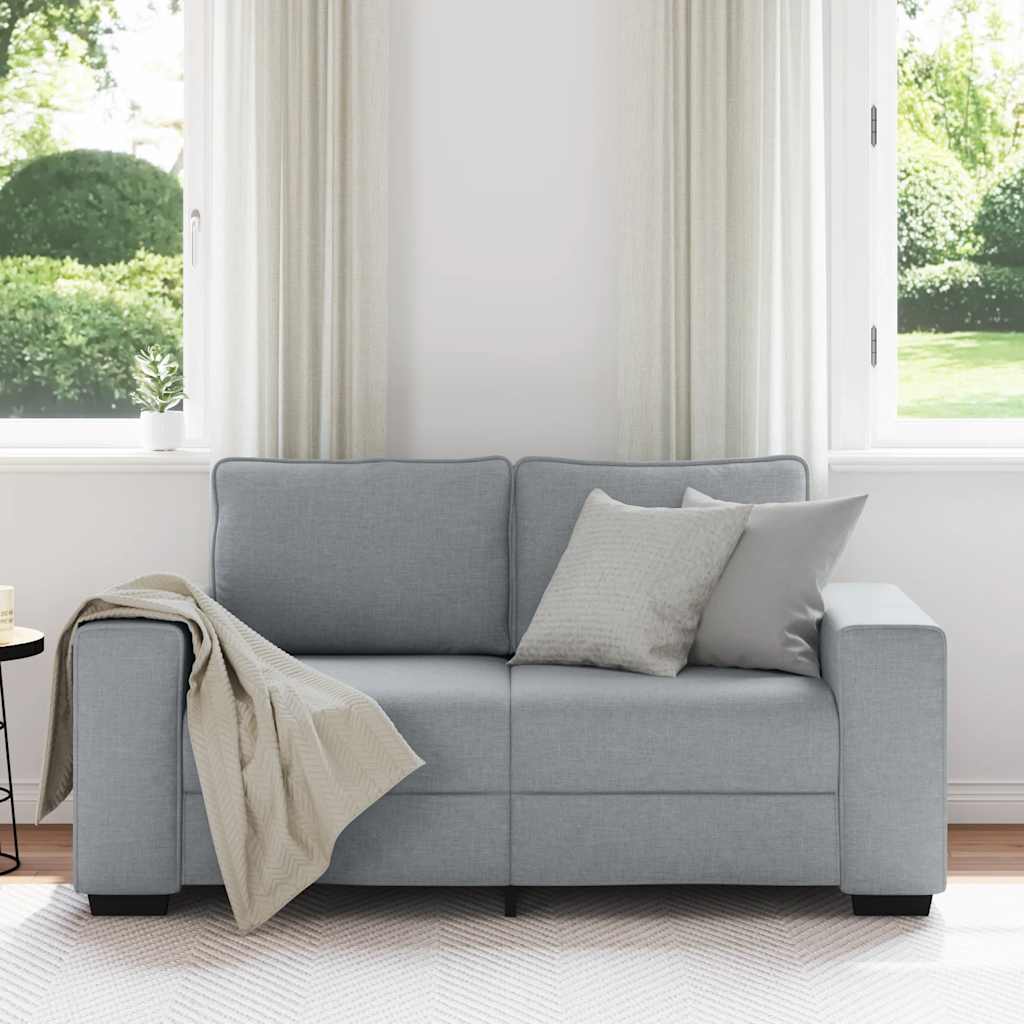 Canapé à 2 places gris clair 160x77x82 cm tissu