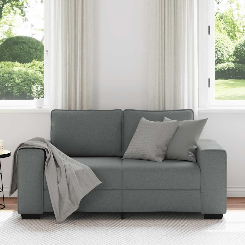 Canapé à 2 places gris foncé 120 cm tissu - XIOS