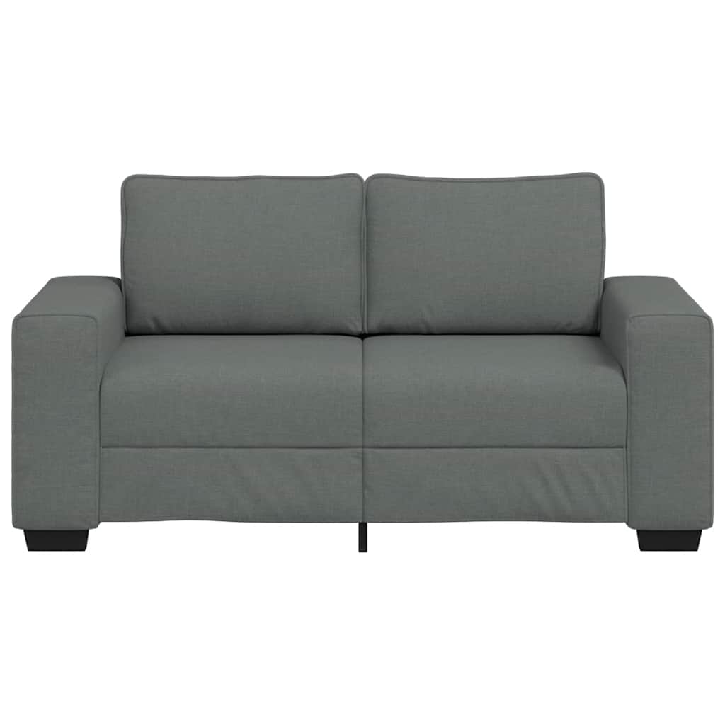 Canapé à 2 places gris foncé 160x77x82 cm tissu