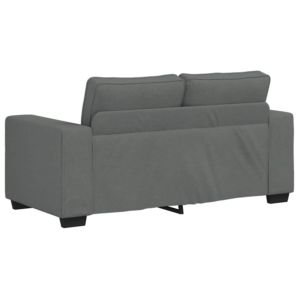 Canapé à 2 places gris foncé 160x77x82 cm tissu