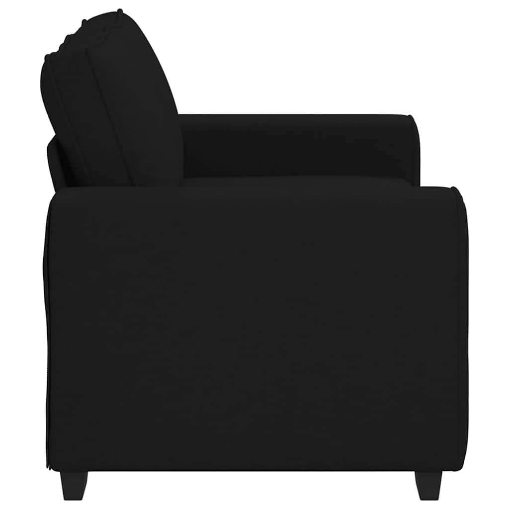 Canapé à 2 places noir 160x77x82 cm tissu