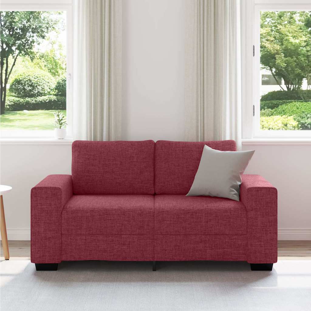 Canapé 2 places rouge vin 160x77x82 cm en tissu - XIOS