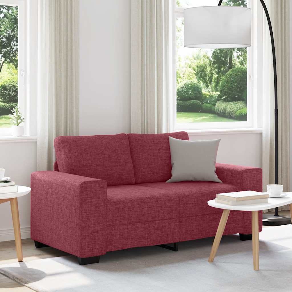 Canapé 2 places rouge vin 160x77x82 cm en tissu - XIOS