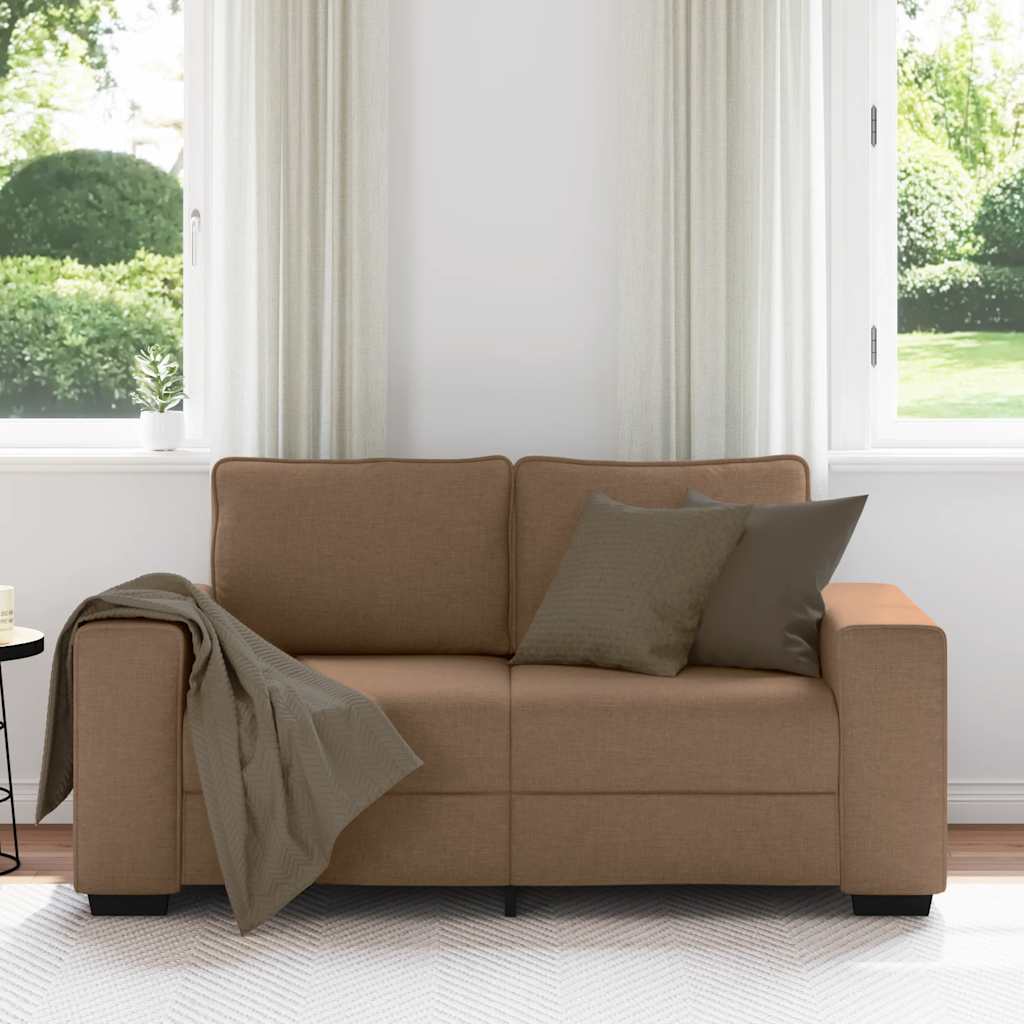 Canapé 2 places marron 160x77x82 cm en tissu - XIOS