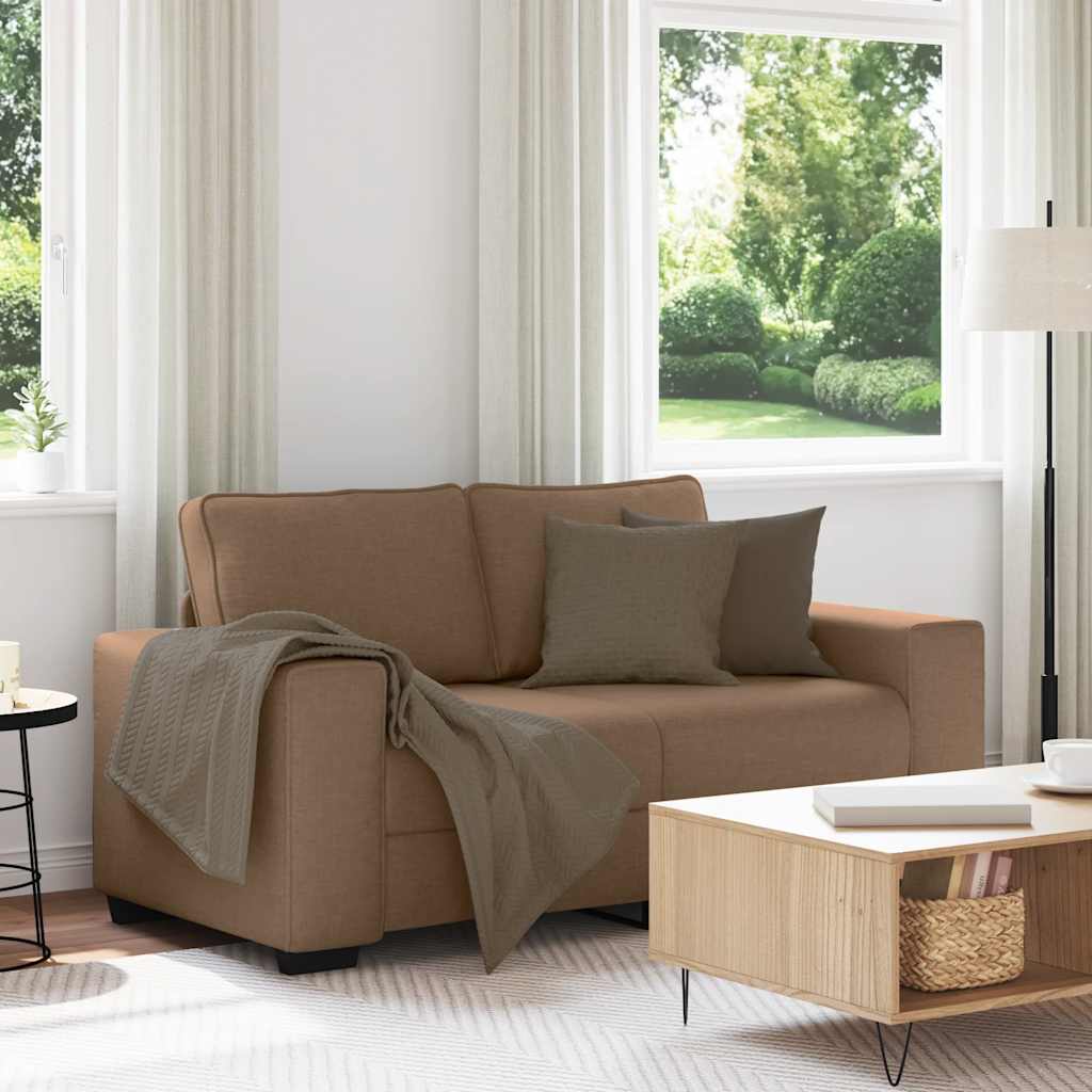 Canapé 2 places marron 160x77x82 cm en tissu - XIOS