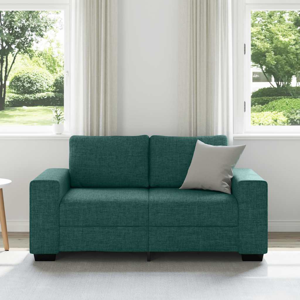 Canapé 2 places vert foncé 160 x 77 x 82 cm en tissu - XIOS