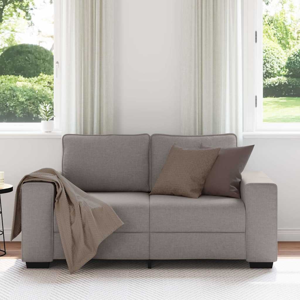Canapé 2 places taupe 160x77x82 cm en tissu - XIOS
