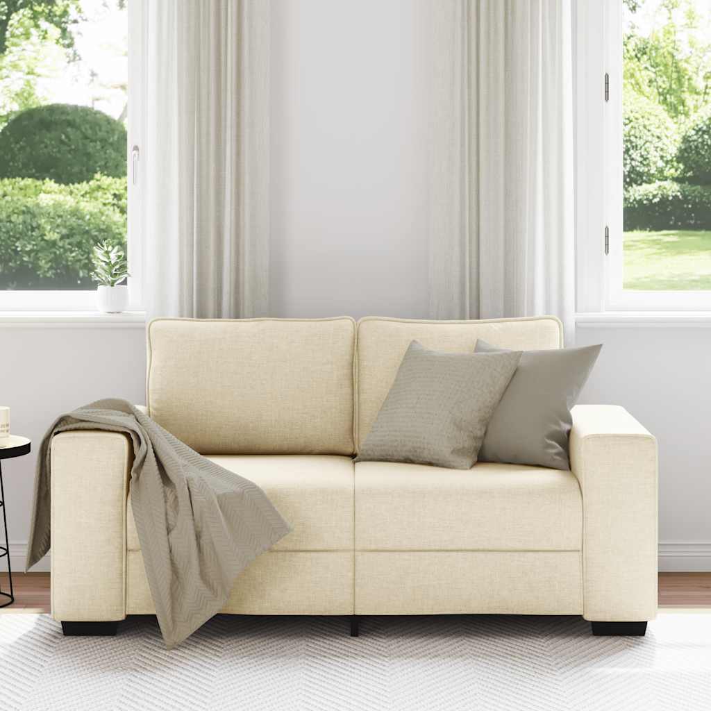 Canapé 2 places crème 160x77x82 cm en tissu - XIOS