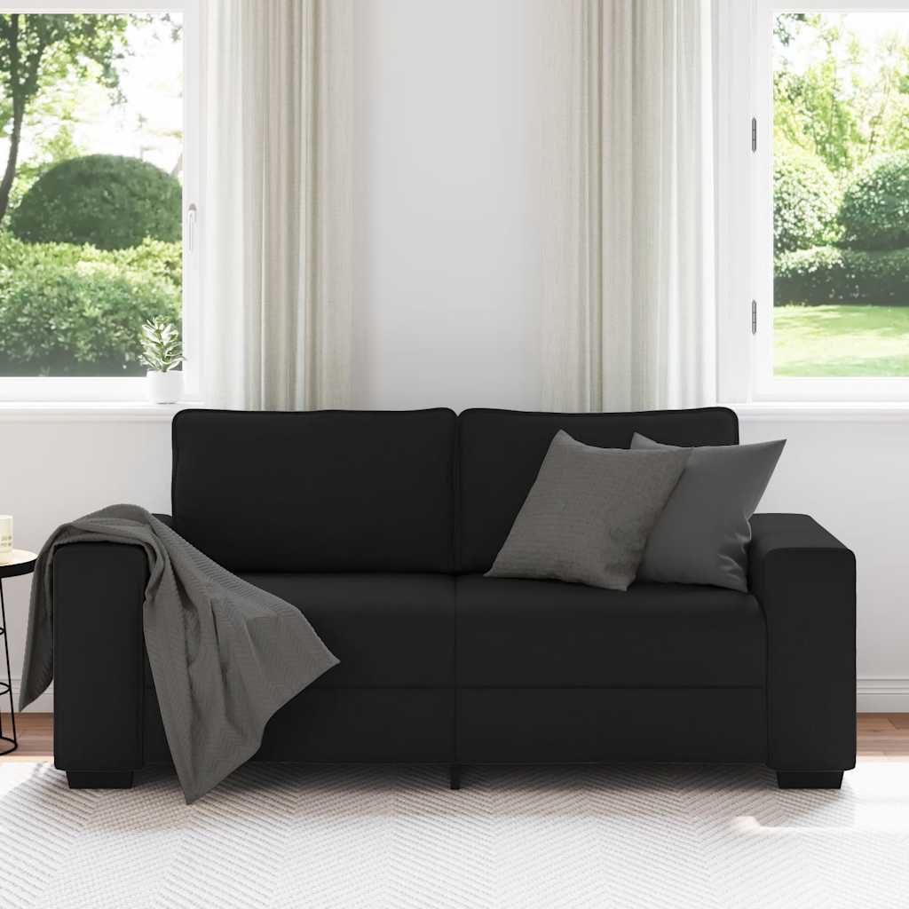 Canapé à 2 places noir 180x77x82 cm tissu - XIOS