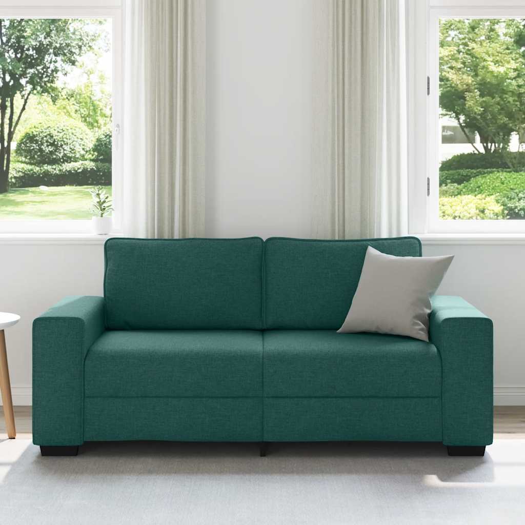 Canapé 2 places vert foncé 180 x 77 x 82 cm en tissu - XIOS