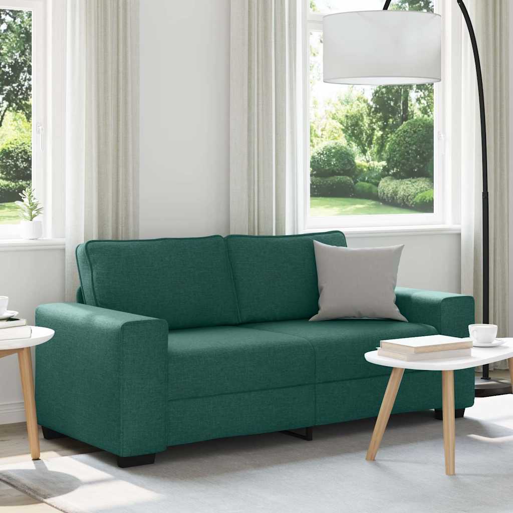 Canapé 2 places vert foncé 180 x 77 x 82 cm en tissu - XIOS