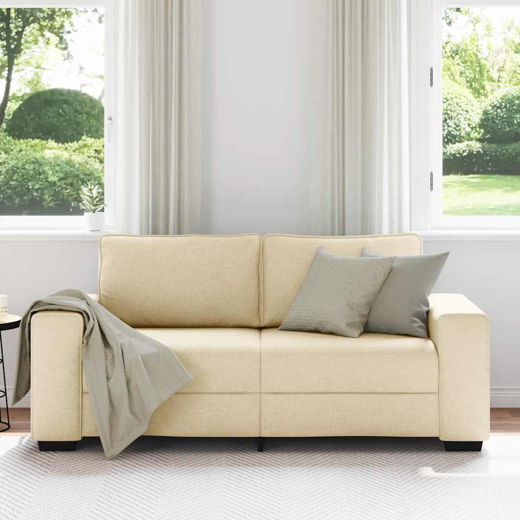 Canapé 2 places crème 180x77x82 cm en tissu - XIOS