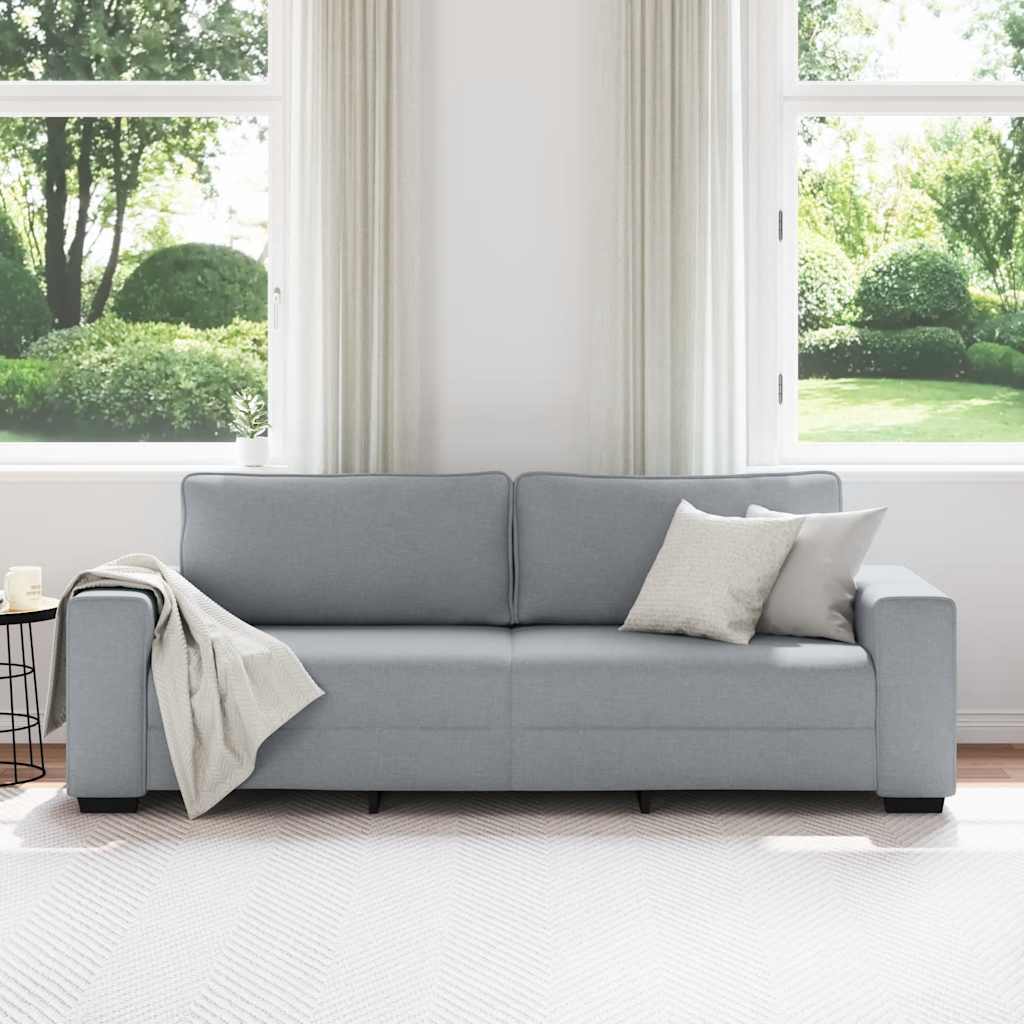 Canapé à 3 places gris clair 220x77x82 cm tissu
