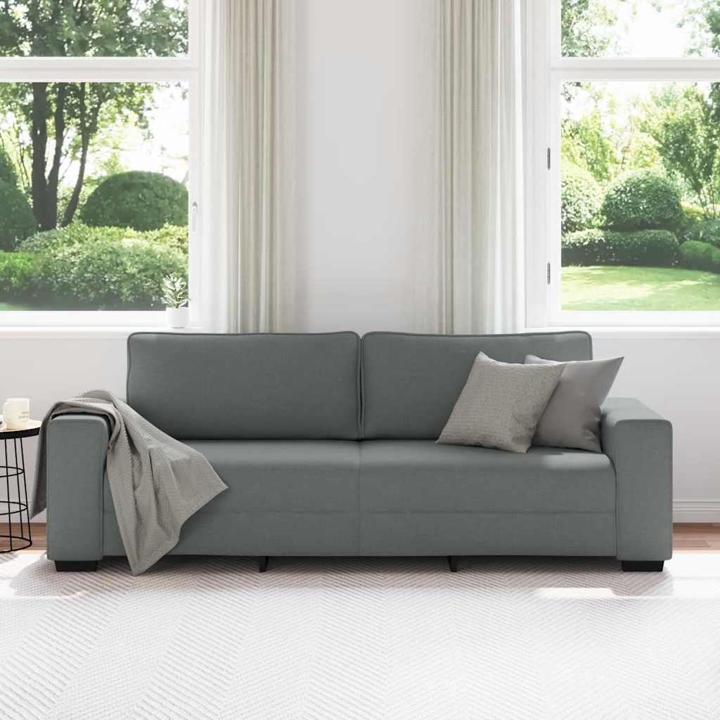 Canapé à 3 places gris foncé 220x77x82 cm tissu - XIOS