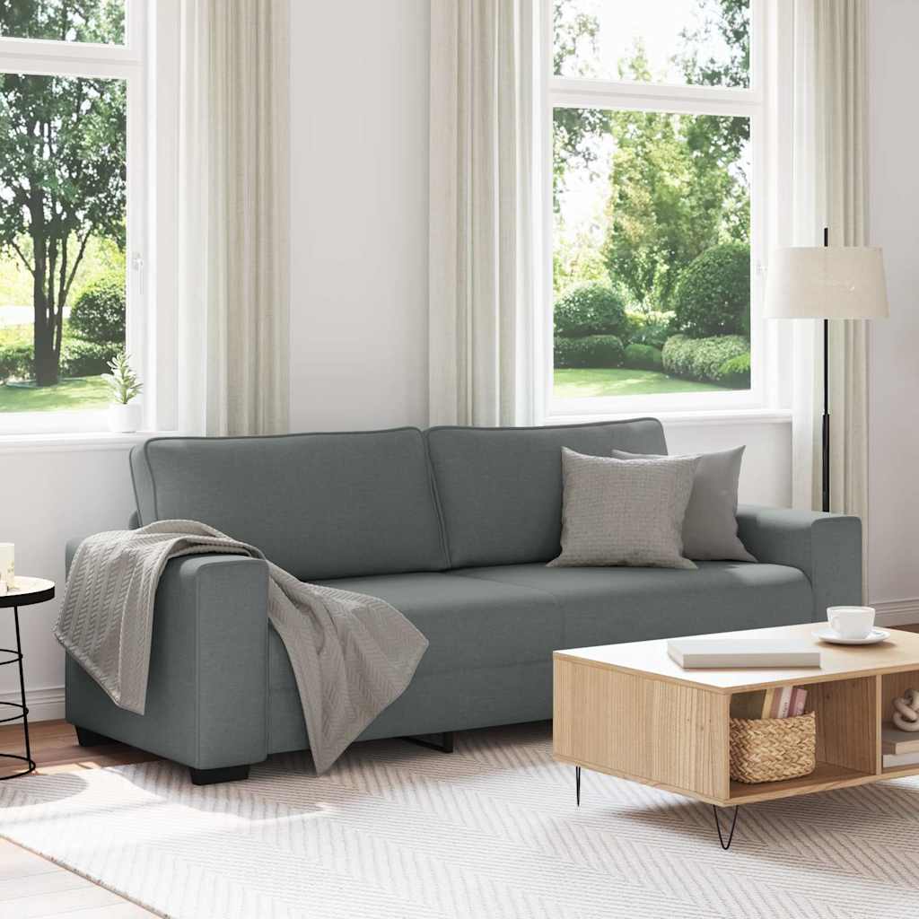 Canapé à 3 places gris foncé 220x77x82 cm tissu - XIOS