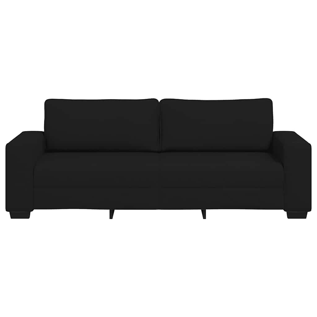 Canapé à 3 places noir 220x77x82 cm tissu