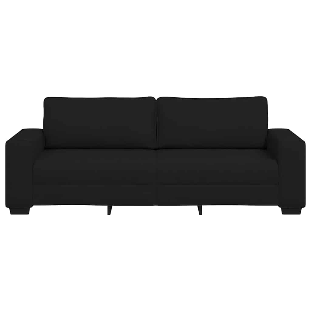 Canapé à 3 places noir 220x77x82 cm tissu