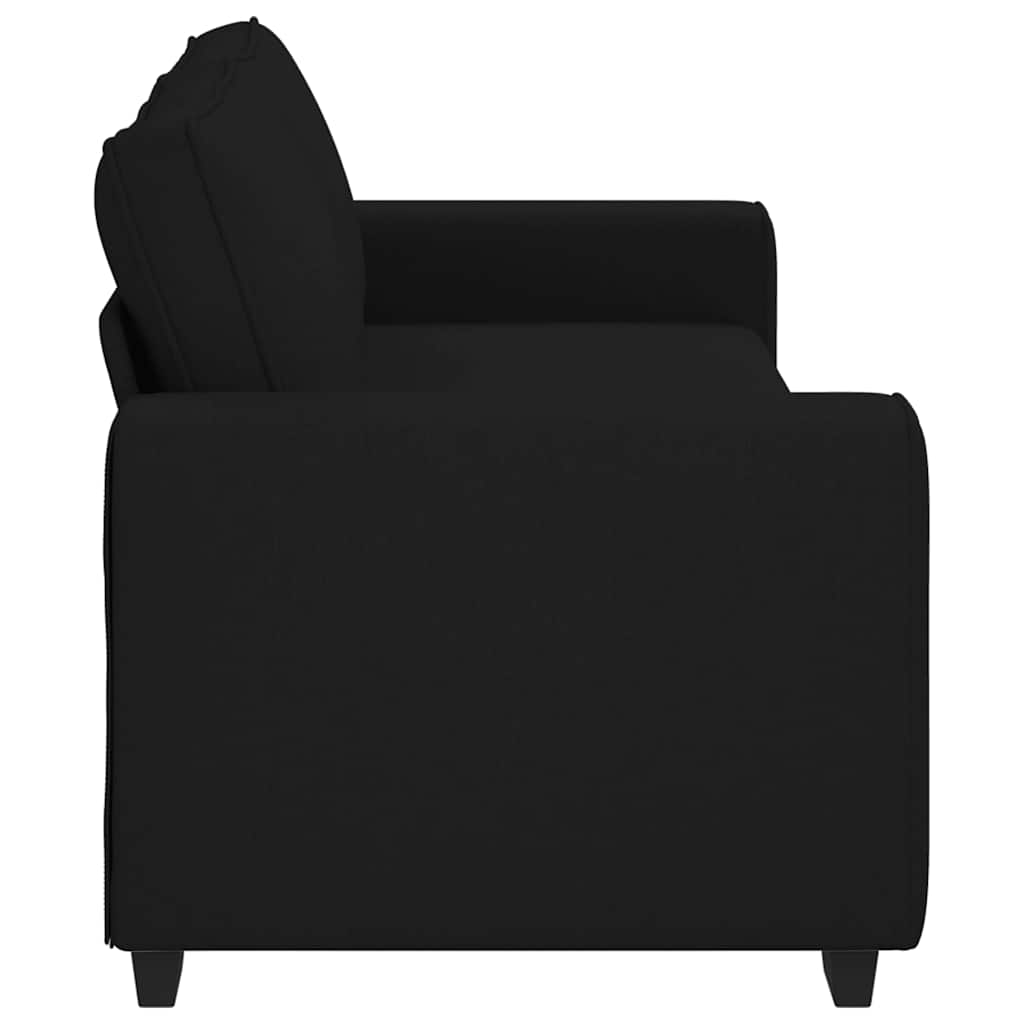 Canapé à 3 places noir 220x77x82 cm tissu