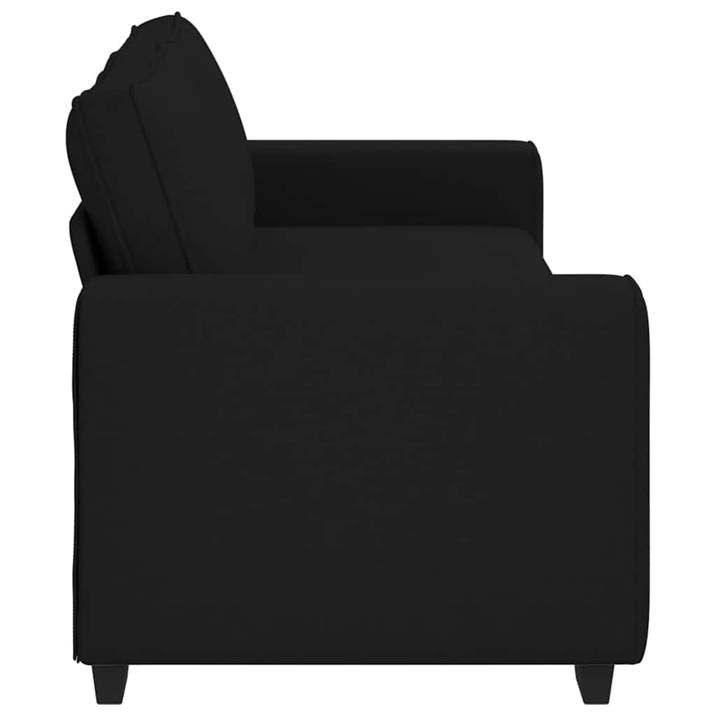 Canapé à 3 places noir 220x77x82 cm tissu
