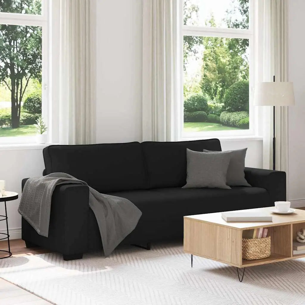 Canapé à 3 places noir 220x77x82 cm tissu - XIOS