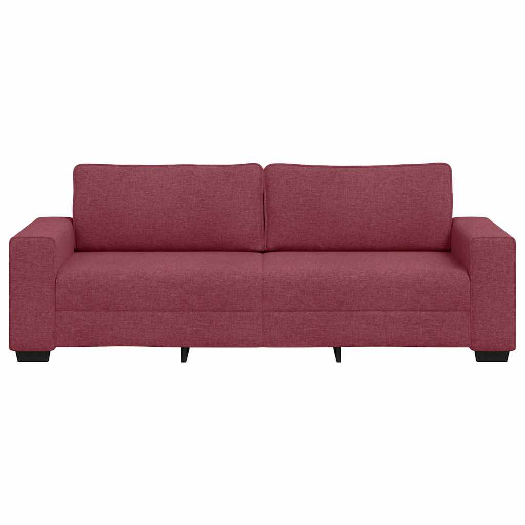 Canapé 3 places rouge vin 220x77x82 cm en tissu