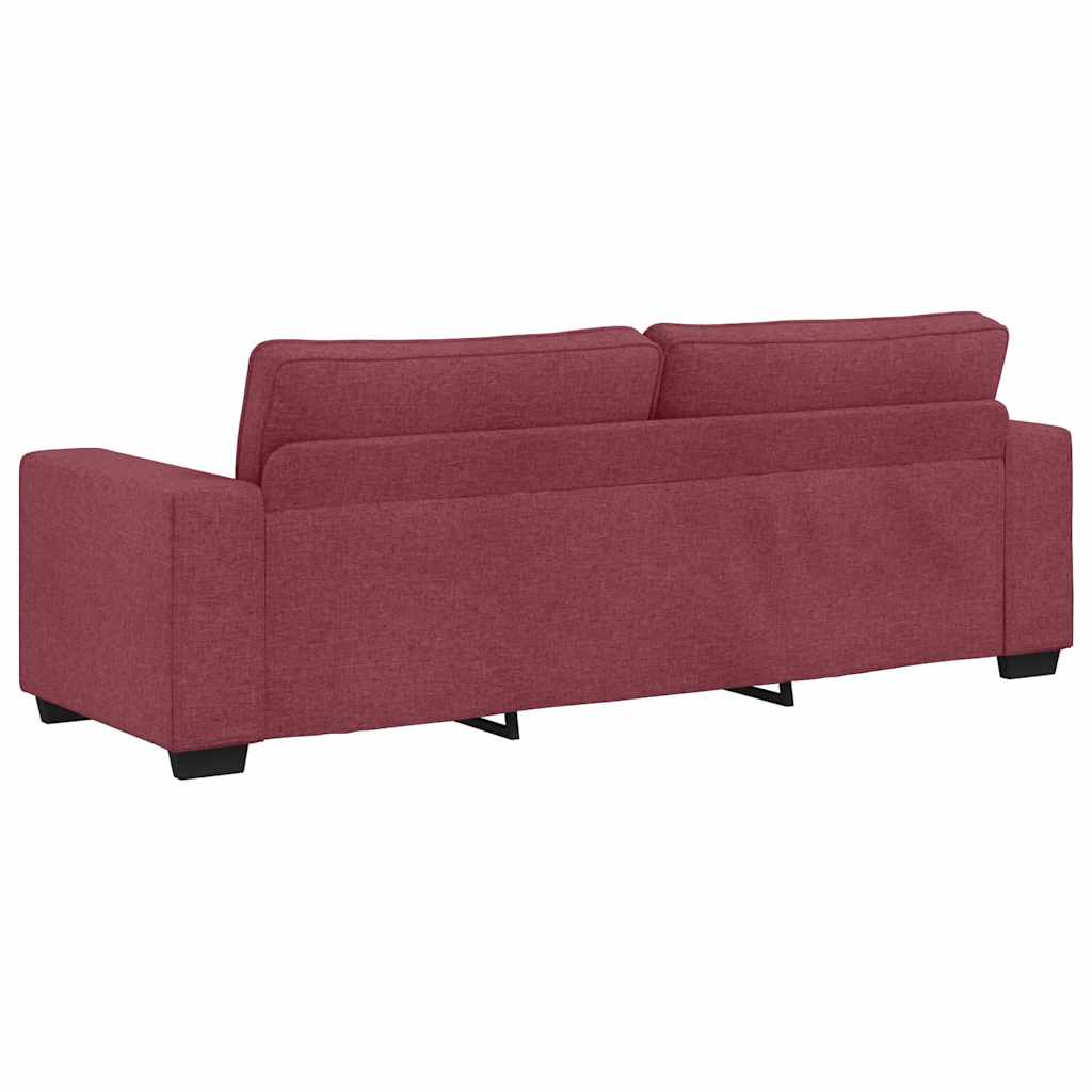 Canapé 3 places rouge vin 220x77x82 cm en tissu