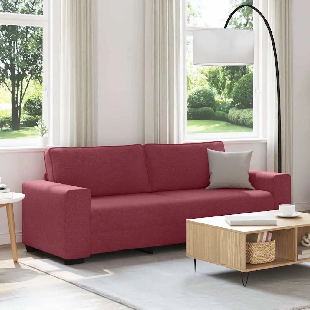 Canapé 3 places rouge vin 220x77x82 cm en tissu - XIOS