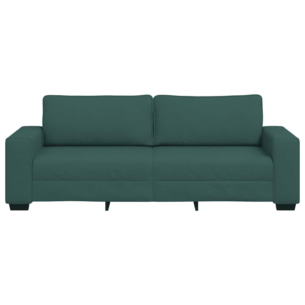 Canapé 3 places vert foncé 220 x 77 x 82 cm en tissu